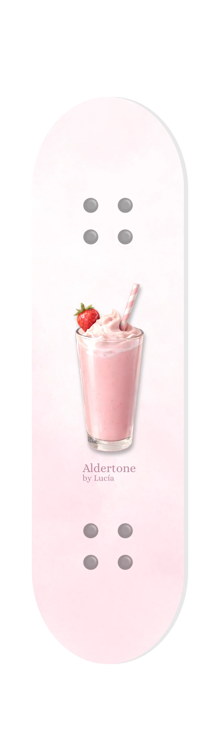 Aldertone 8” Milkshake skateboard deck.