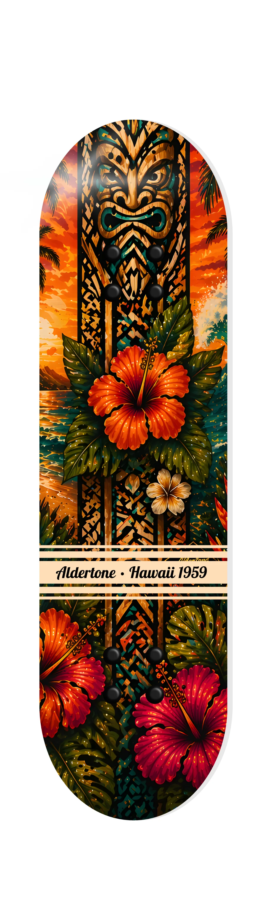 Aldertone 8” Hawaii 1959 skateboard deck.