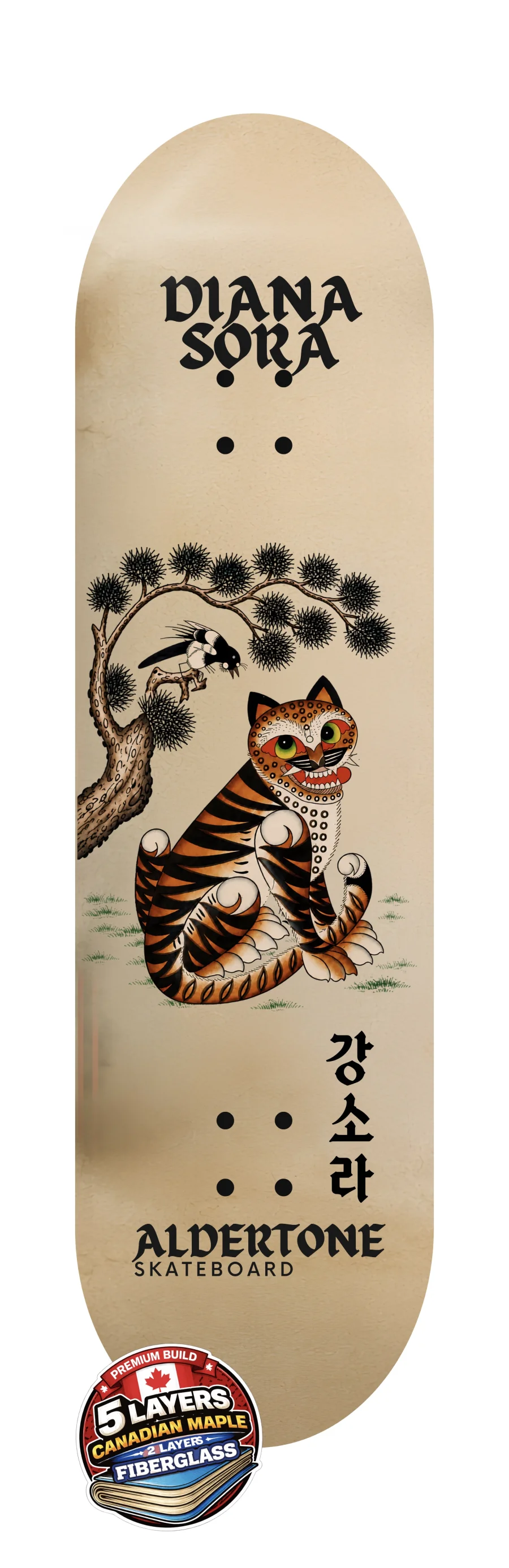 Aldertone Diana Sora Fibre skateboard deck.